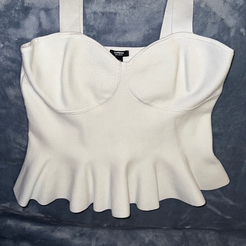 Express white body contour tank top